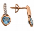 Серьги с бриллиантом и топазом CE05-48386-76BL-R 2009 г инфо 2614w.