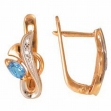Серьги с топазом и фианитом СЛ-084К-Т 2007 г инфо 2671w.