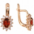 Серьги с гранатом и фианитом СЛ-095К-Г 2007 г инфо 3099w.