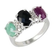 Кольцо с изумрудом, сапфиром, рубином и фианитом R4A5NL95D 2009 г инфо 3178w.