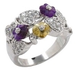 Кольцо с аметистом, цитрином и фианитом R4A5HG97D 2009 г инфо 3252w.