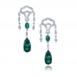 Серьги Серебро 925 изумруд кварц, циркон 025 352 01 21-02797 2010 г инфо 3506w.