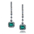 Серьги Серебро 925 изумрудн кварц, циркон 025 352 01 21ls-00026 2010 г инфо 3508w.