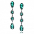 Серьги Серебро 925 изумрудн кварц, циркон 025 352 01 21lsk1-00021 2010 г инфо 3521w.
