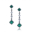 Серьги Серебро медный подслой изумруд кварц 025 352 01 21-02799 2010 г инфо 3524w.