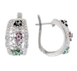 Серьги с сапфиром, рубином, изумрудом и фианитом R2A1WW9456 2009 г инфо 3556w.