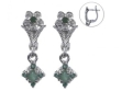 Серьги, серебро 925, изумруд 003 01 21spk2-00471 2010 г инфо 3567w.
