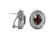Серьги, серебро 925, гранат синт, циркон 005 01 21sp-00153 2010 г инфо 3742w.